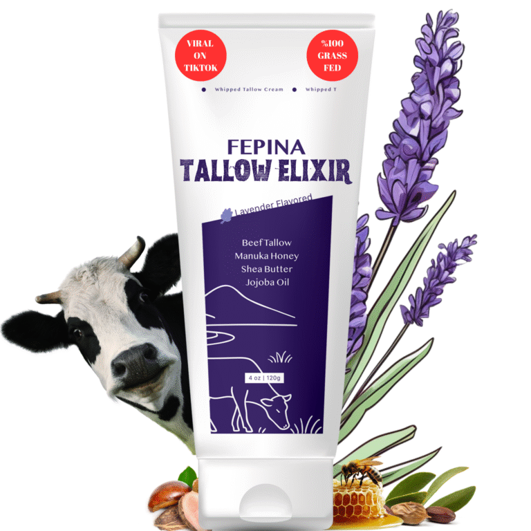 Grass Fed Beef Tallow for Skin & Face, Moisturizer Honey Balm with Shea Butter - Beeswax - Manuka Honey, Jojoba Oil for Skin So Soft Natural Body Butter, Hydrating Lotion for Women & Men - 4 Oz